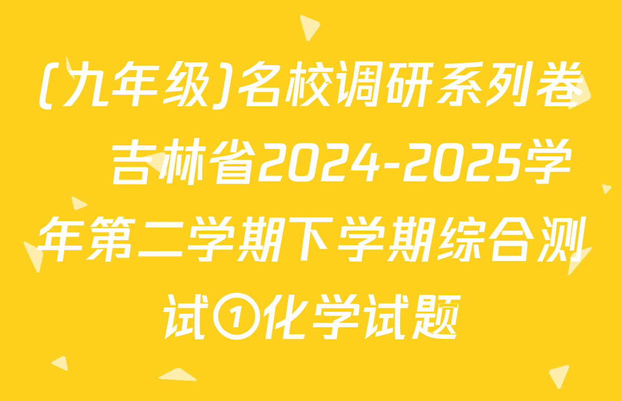(九年级)名校调研系列卷•吉林省2024-2025学年第二学期下学期综合测试①化学试题