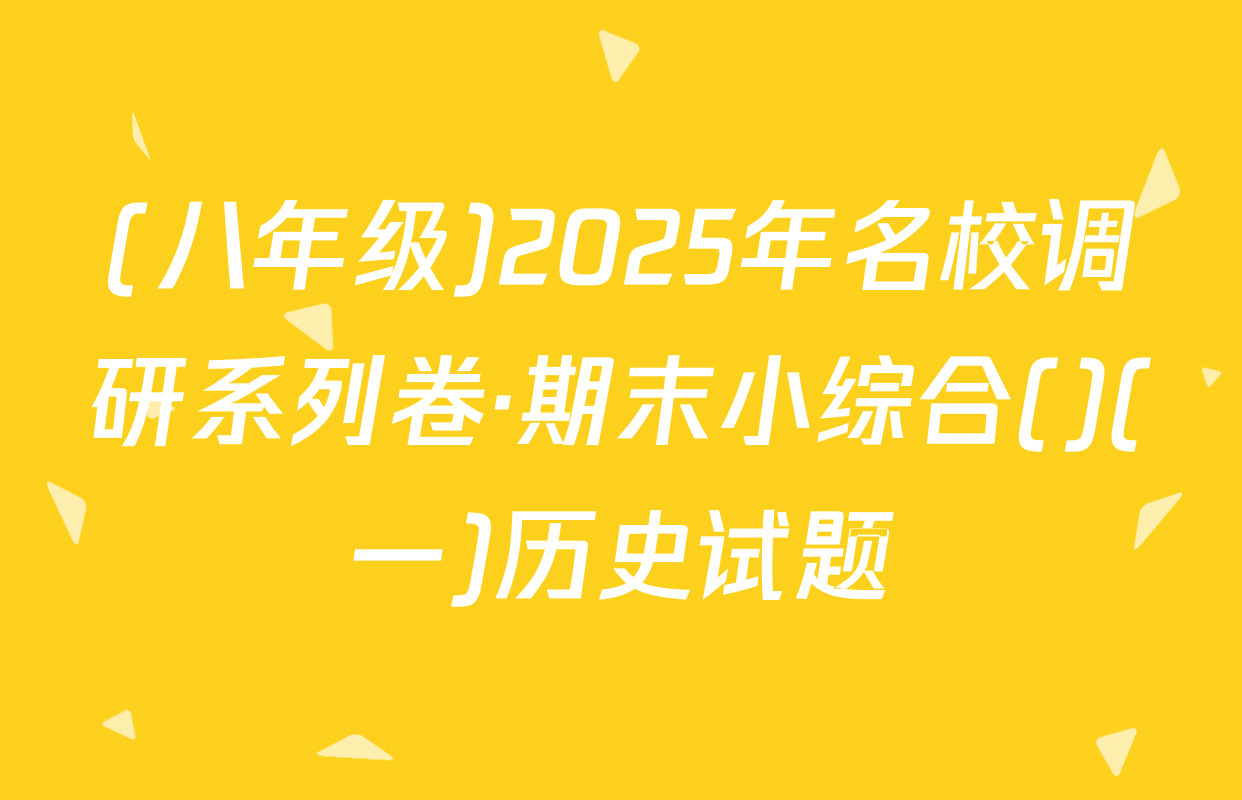 (八年级)2025年名校调研系列卷·期末小综合()(一)历史试题