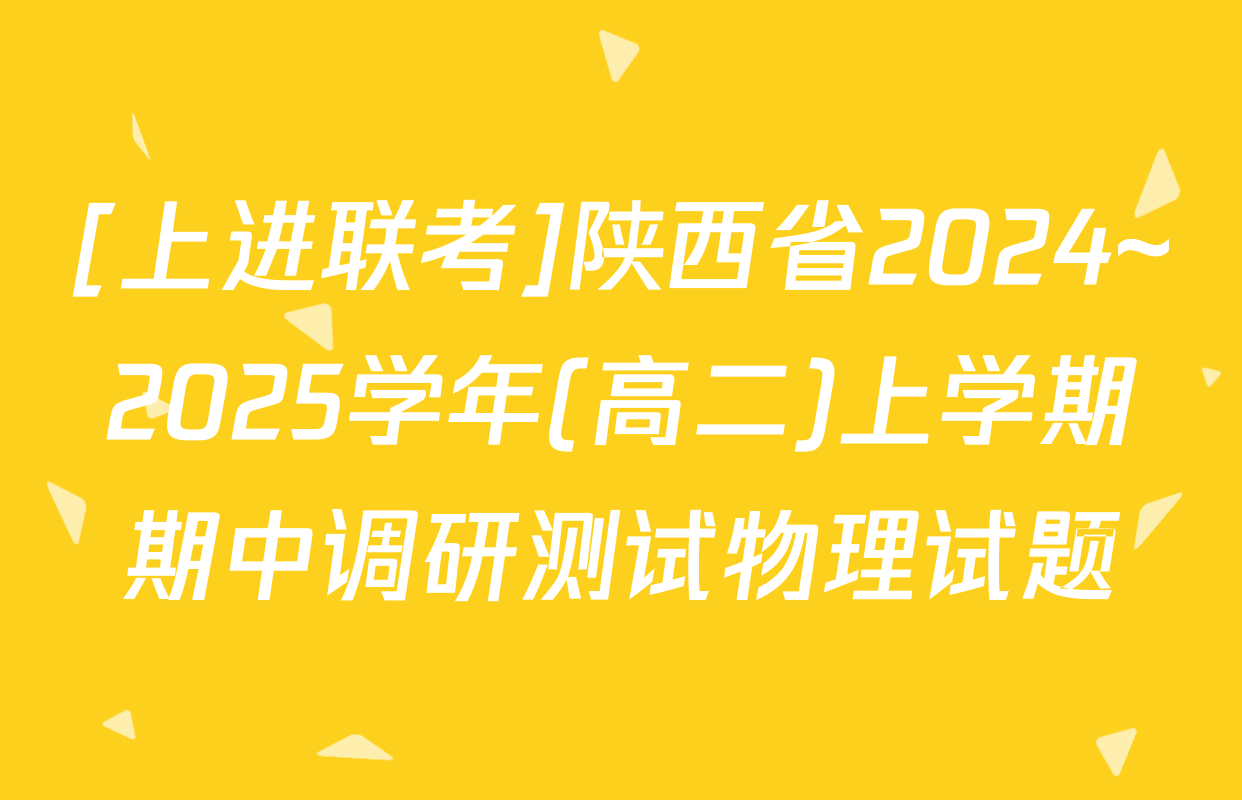 [上进联考]陕西省2024~2025学年(高二)上学期期中调研测试物理试题