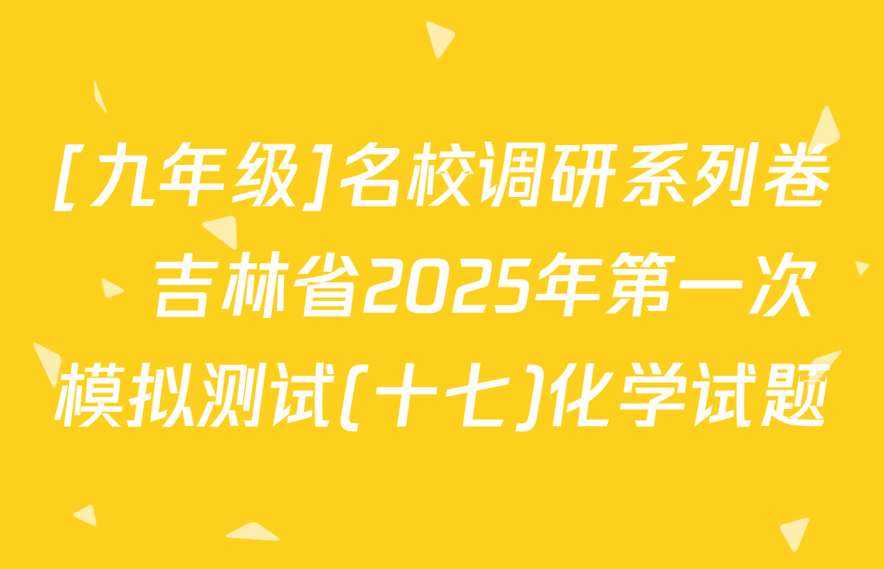 [九年级]名校调研系列卷•吉林省2025年第一次模拟测试(十七)化学试题