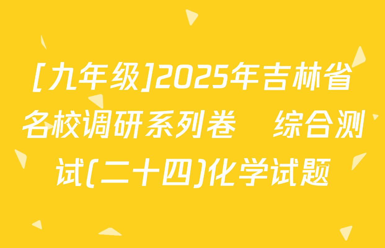 [九年级]2025年吉林省名校调研系列卷•综合测试(二十四)化学试题