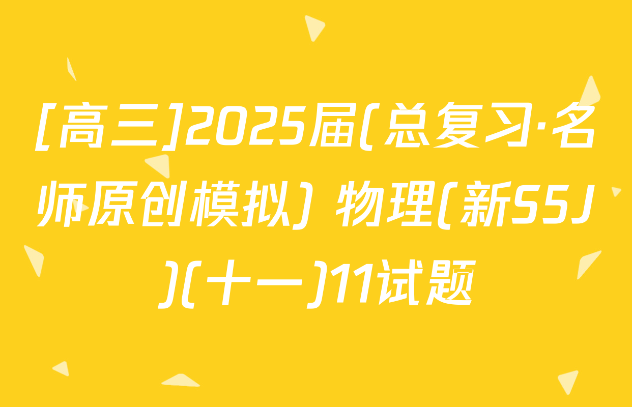 [高三]2025届(总复习·名师原创模拟) 物理(新S5J)(十一)11试题
