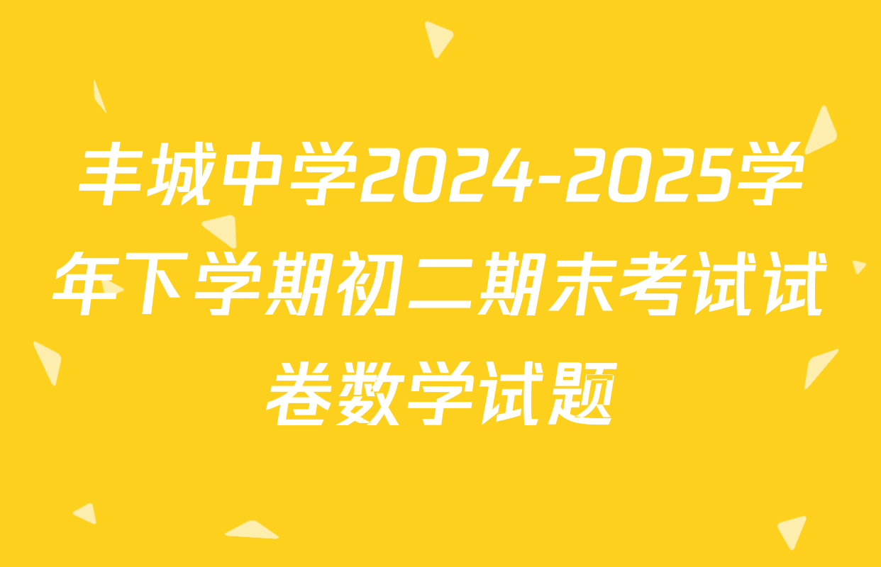 丰城中学2024-2025学年下学期初二期末考试试卷数学试题