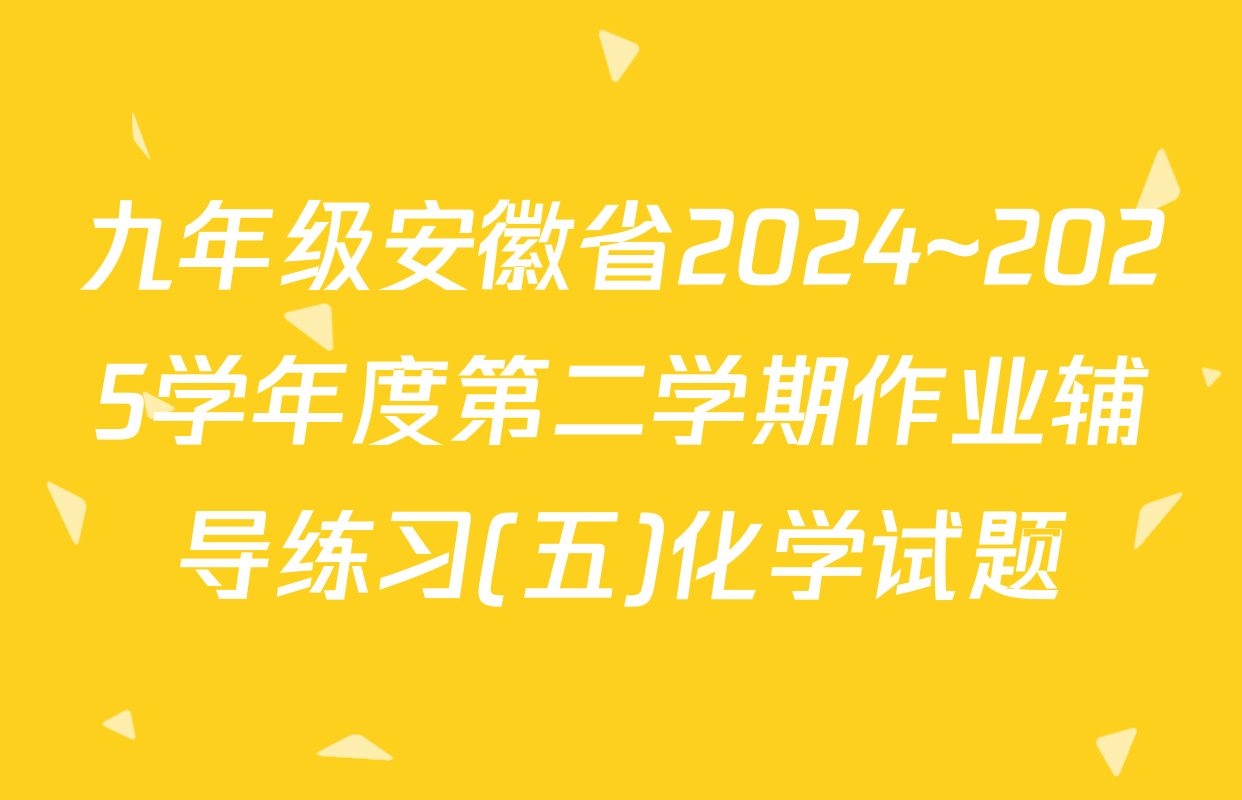九年级安徽省2024~2025学年度第二学期作业辅导练习(五)化学试题