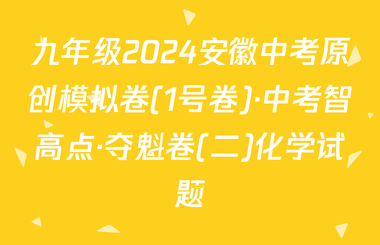 九年级2024安徽中考原创模拟卷(1号卷)·中考智高点·夺魁卷(二)化学试题