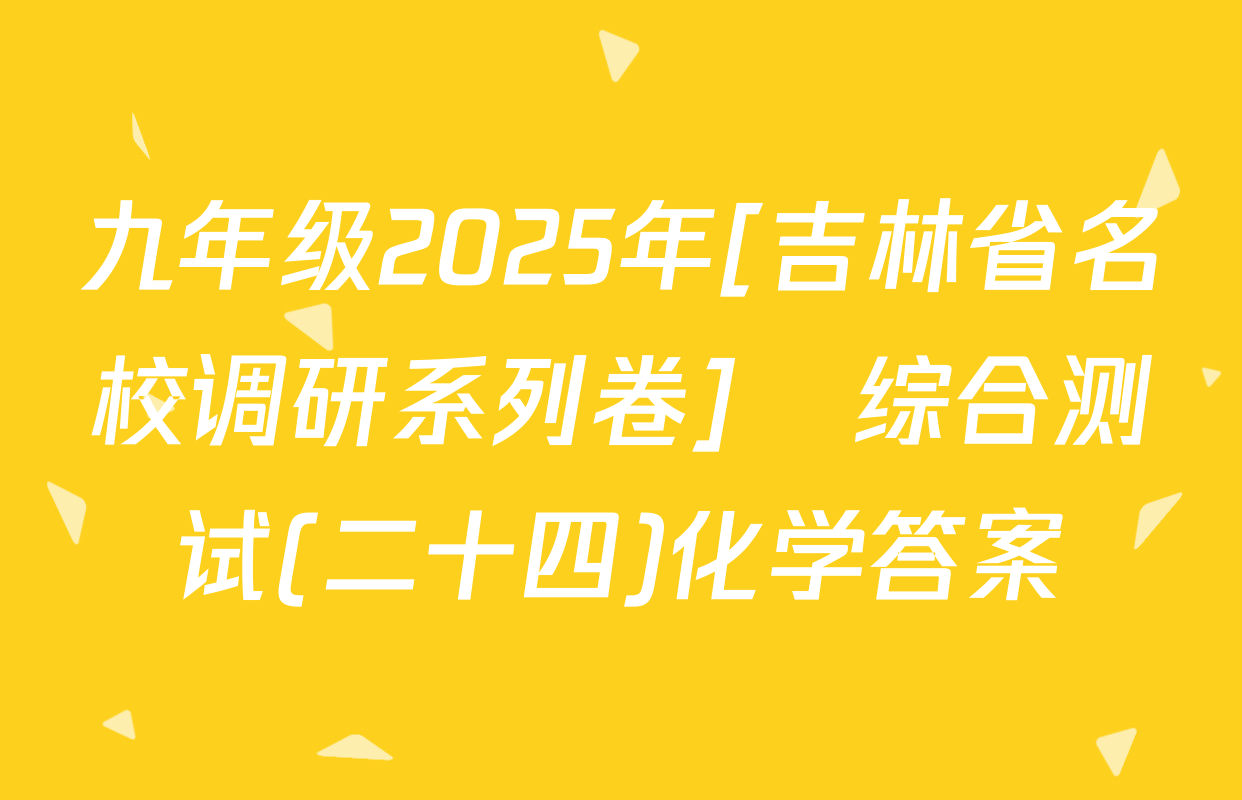 九年级2025年[吉林省名校调研系列卷]•综合测试(二十四)化学答案