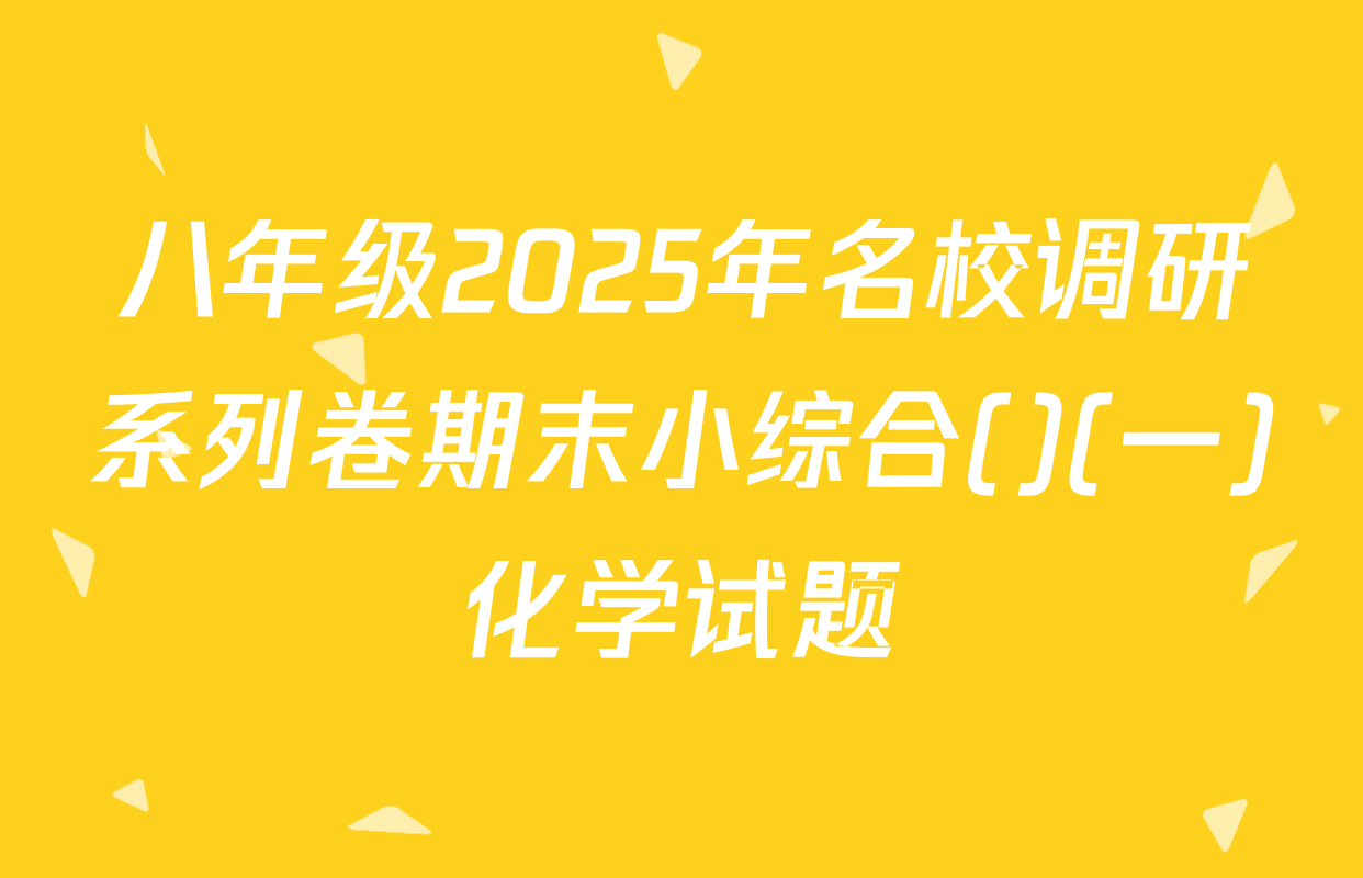八年级2025年名校调研系列卷期末小综合()(一)化学试题