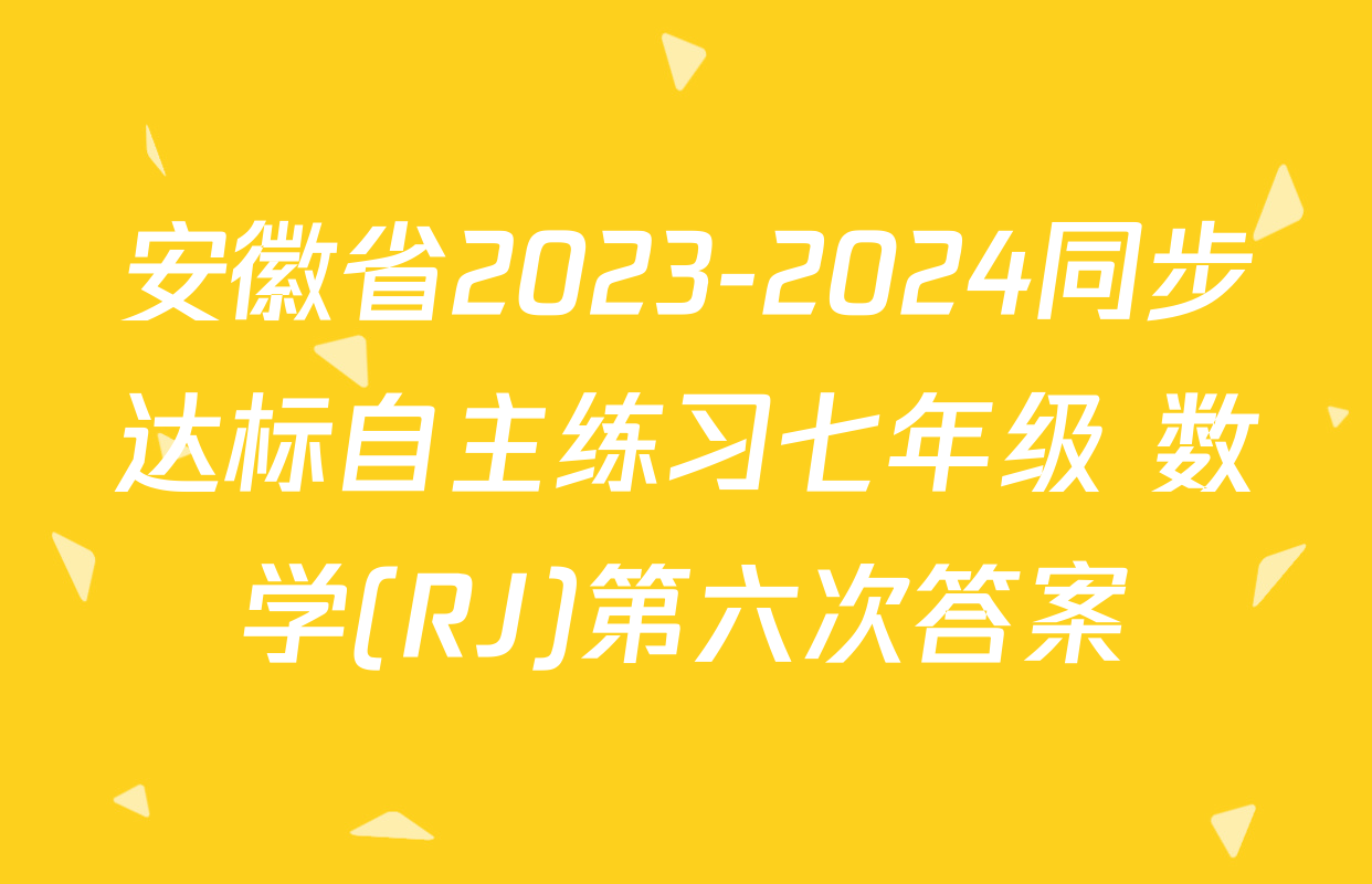 安徽省2023-2024同步达标自主练习七年级 数学(RJ)第六次答案