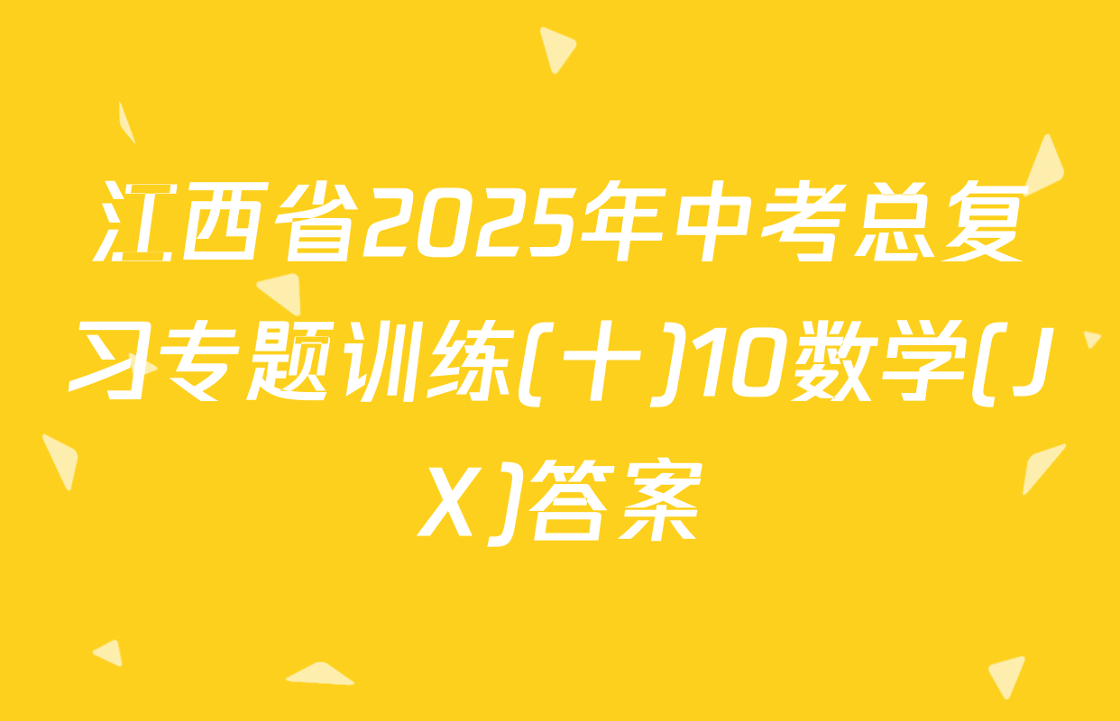 江西省2025年中考总复习专题训练(十)10数学(JX)答案