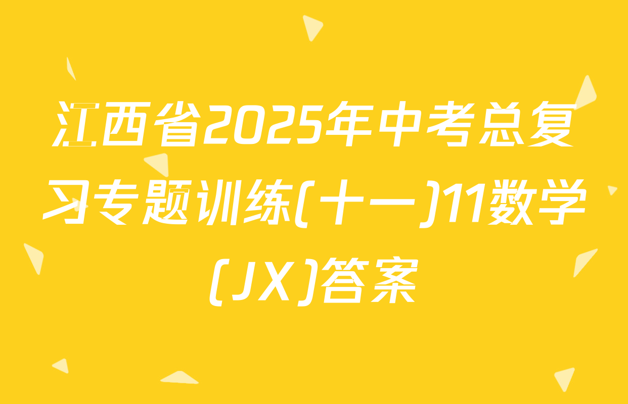 江西省2025年中考总复习专题训练(十一)11数学(JX)答案