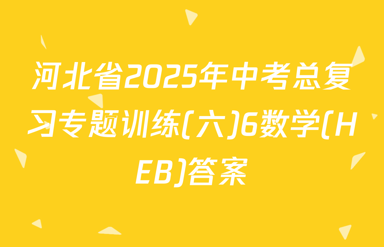 河北省2025年中考总复习专题训练(六)6数学(HEB)答案