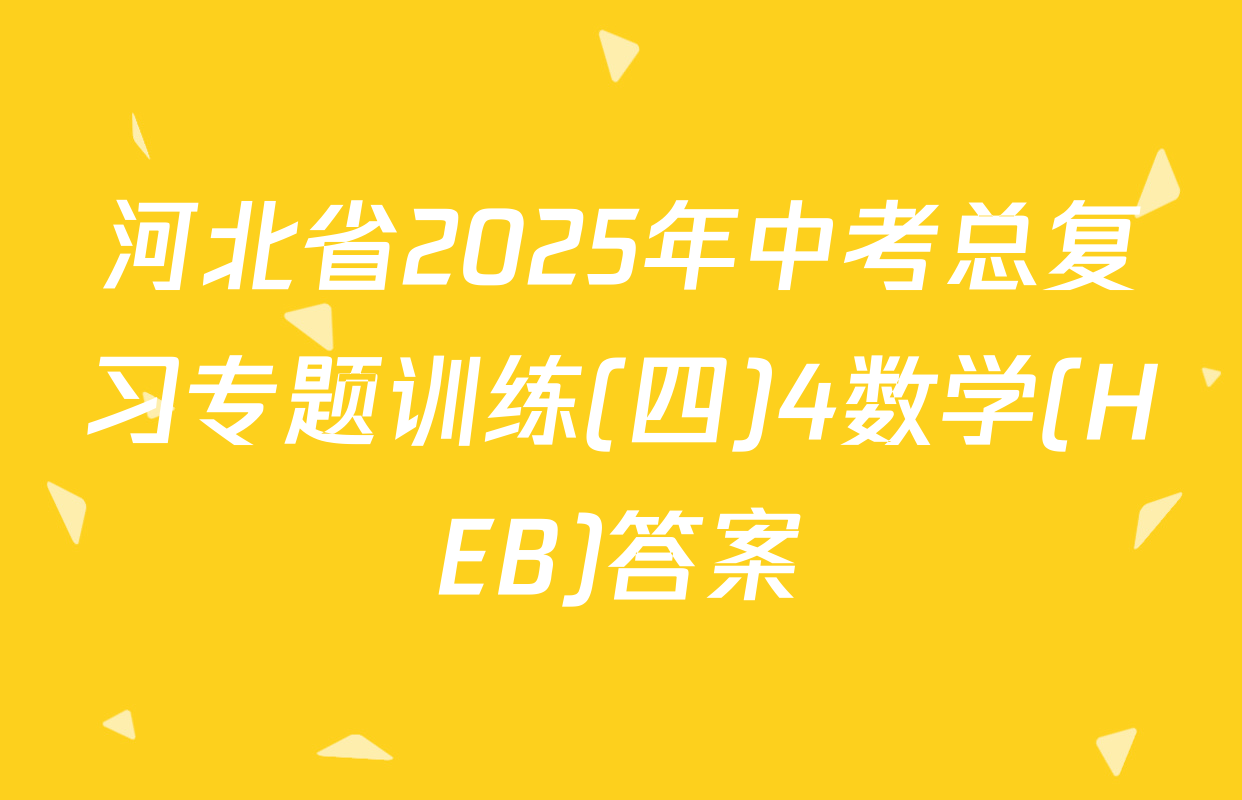河北省2025年中考总复习专题训练(四)4数学(HEB)答案
