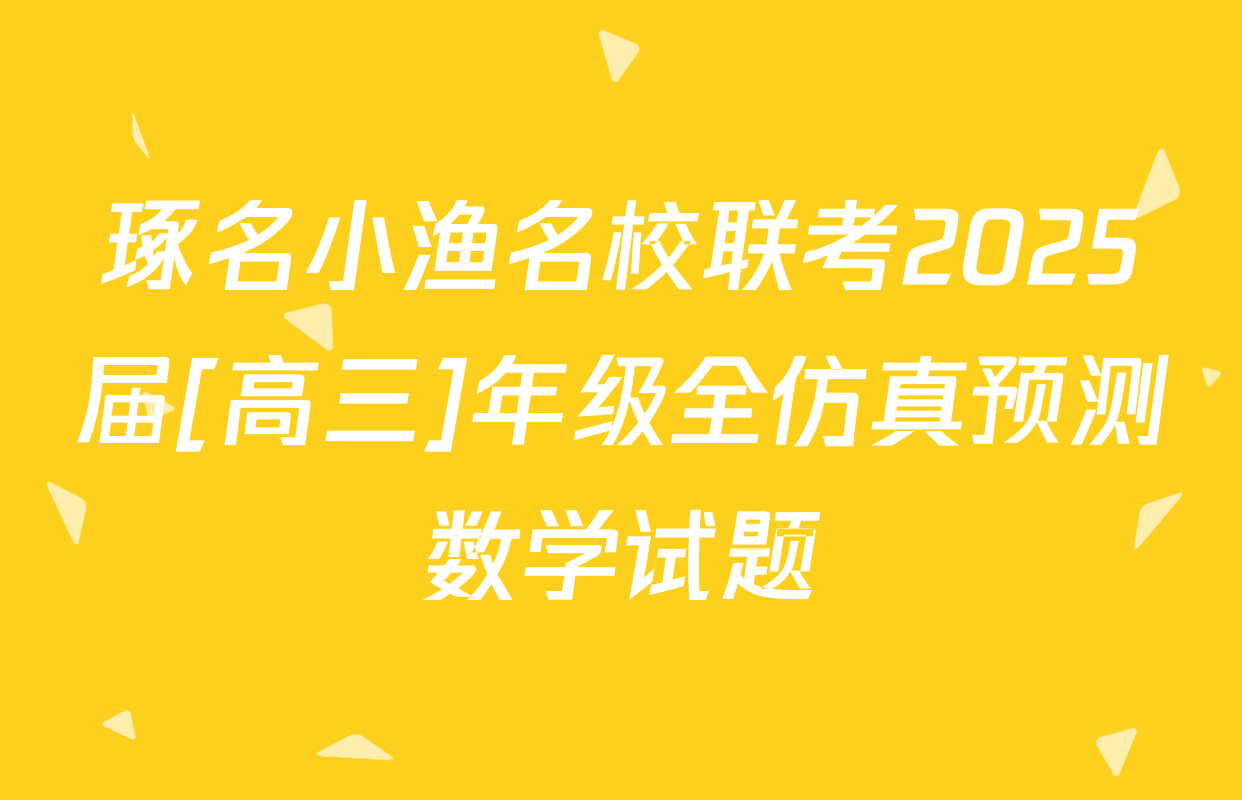 琢名小渔名校联考2025届[高三]年级全仿真预测数学试题