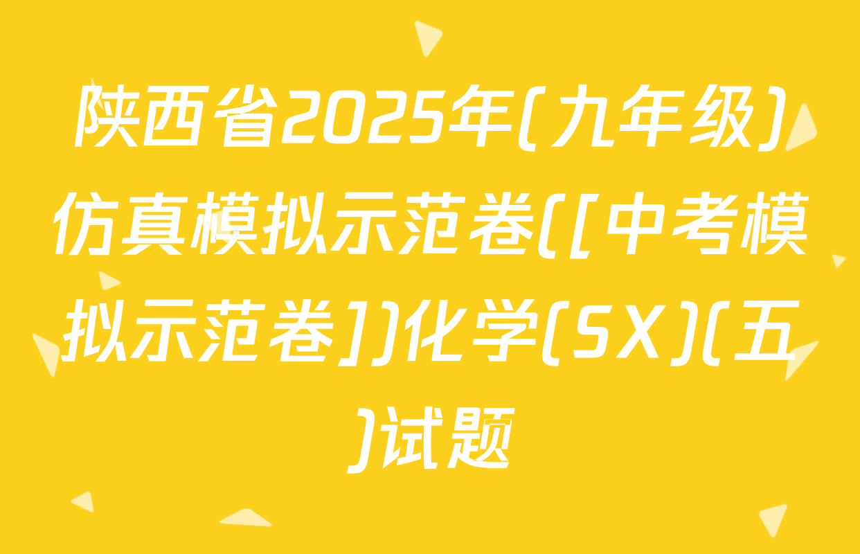陕西省2025年(九年级)仿真模拟示范卷([中考模拟示范卷])化学(SX)(五)试题