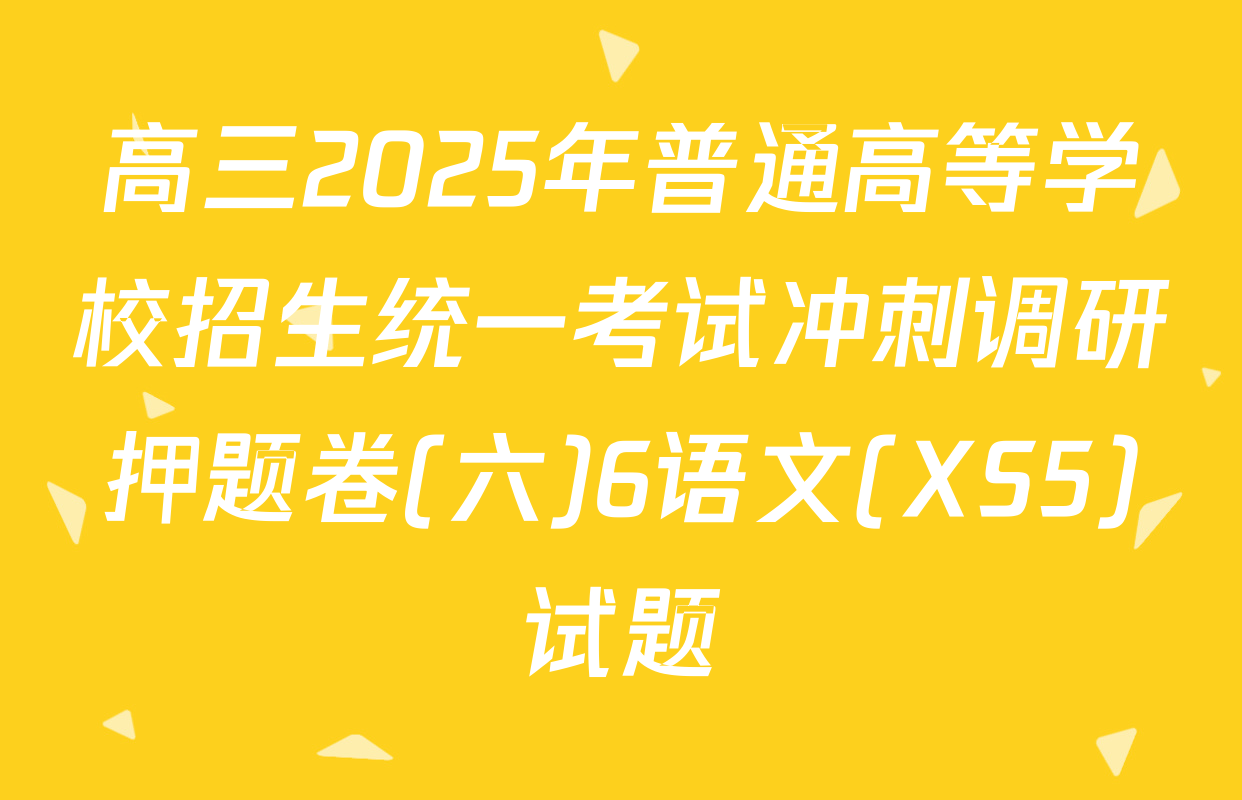 高三2025年普通高等学校招生统一考试冲刺调研押题卷(六)6语文(XS5)试题