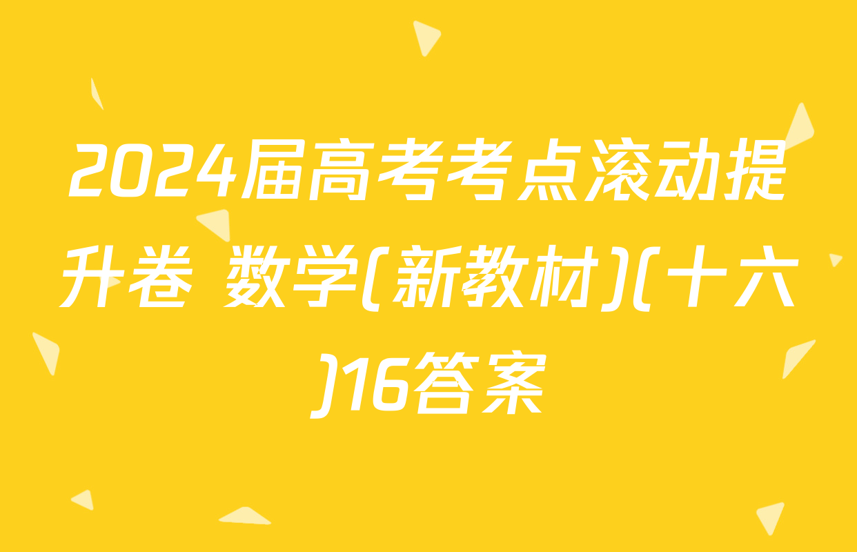 2024届高考考点滚动提升卷 数学(新教材)(十六)16答案