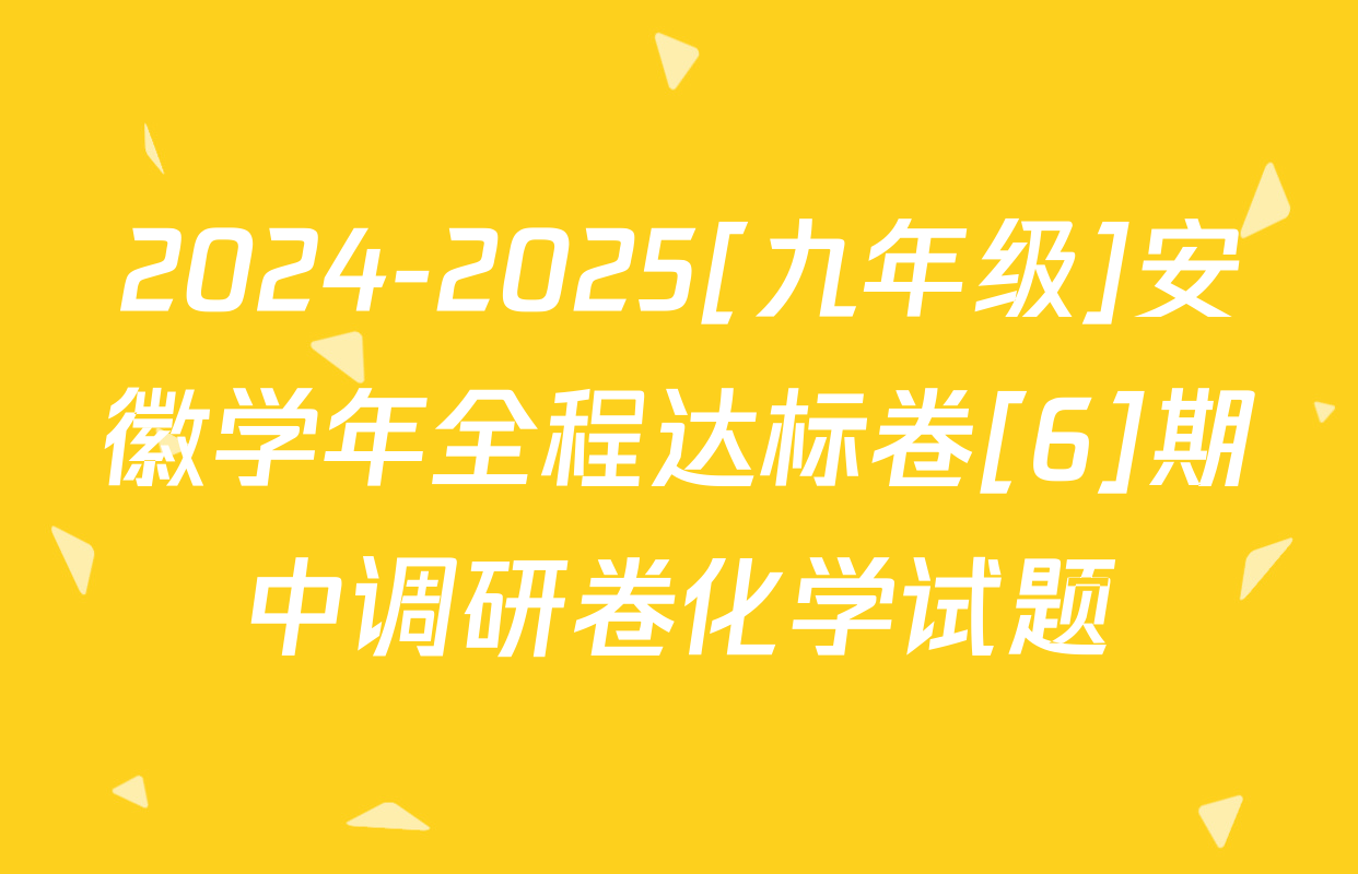 2024-2025[九年级]安徽学年全程达标卷[6]期中调研卷化学试题