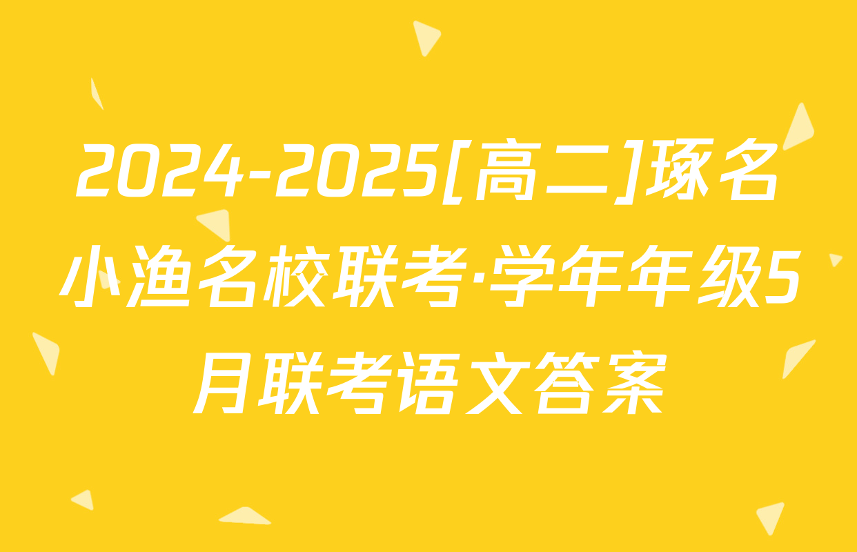 2024-2025[高二]琢名小渔名校联考·学年年级5月联考语文答案