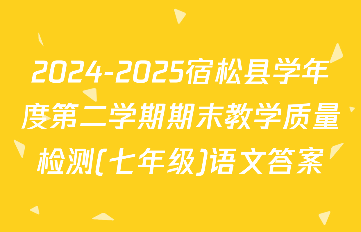 2024-2025宿松县学年度第二学期期末教学质量检测(七年级)语文答案
