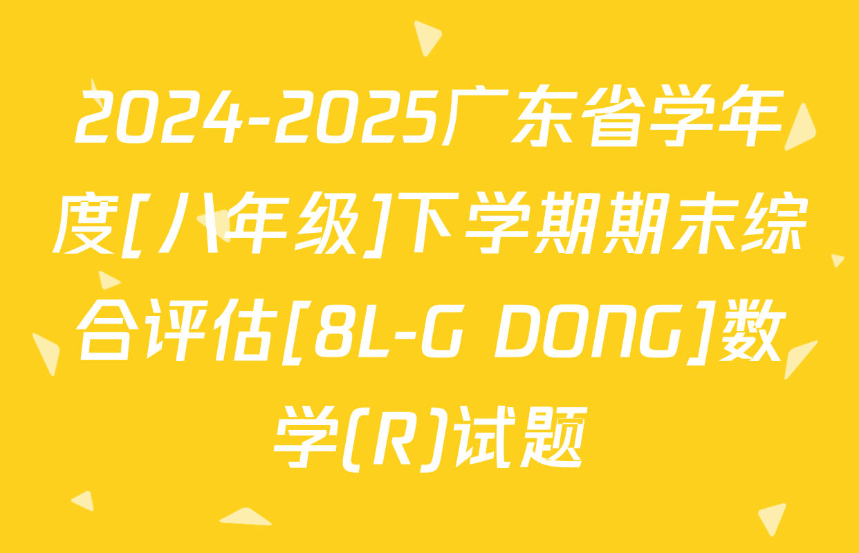 2024-2025广东省学年度[八年级]下学期期末综合评估[8L-G DONG]数学(R)试题