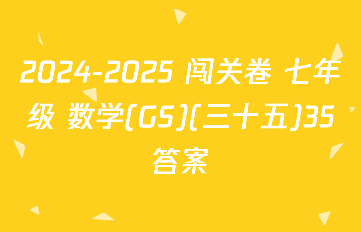 2024-2025 闯关卷 七年级 数学(GS)(三十五)35答案