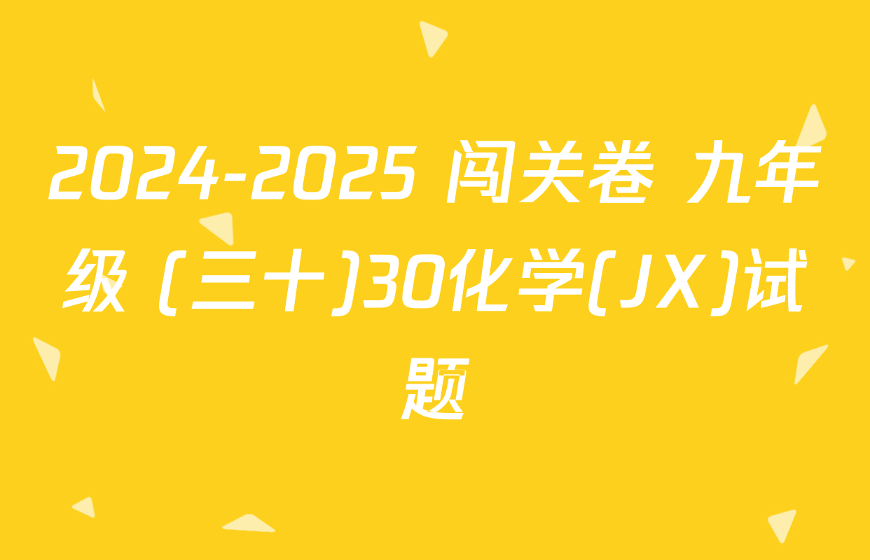 2024-2025 闯关卷 九年级 (三十)30化学(JX)试题