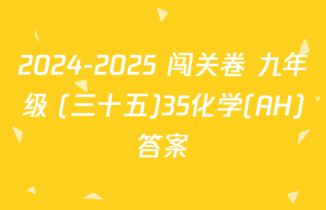 2024-2025 闯关卷 九年级 (三十五)35化学(AH)答案