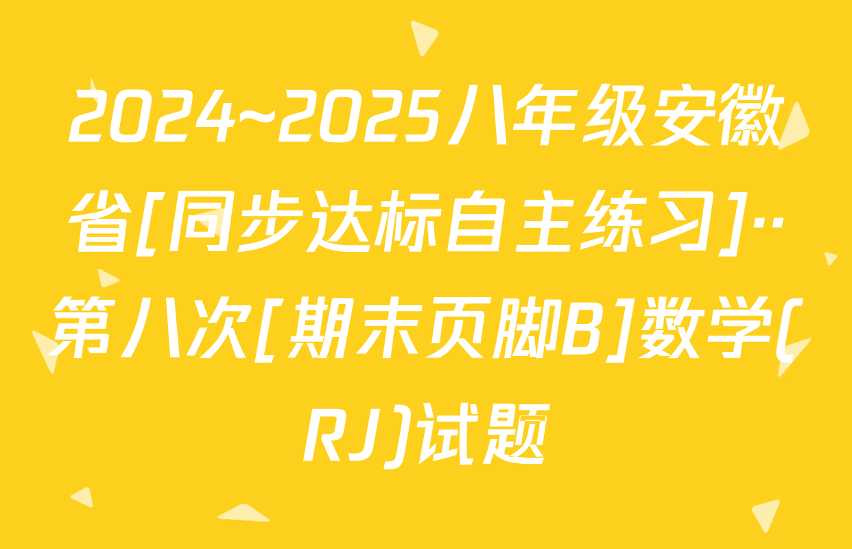 2024~2025八年级安徽省[同步达标自主练习]··第八次[期末页脚B]数学(RJ)试题