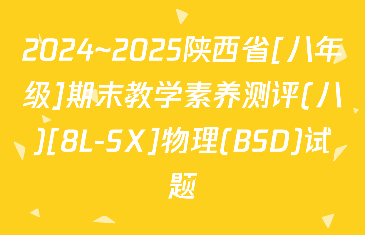 2024~2025陕西省[八年级]期末教学素养测评(八)[8L-SX]物理(BSD)试题