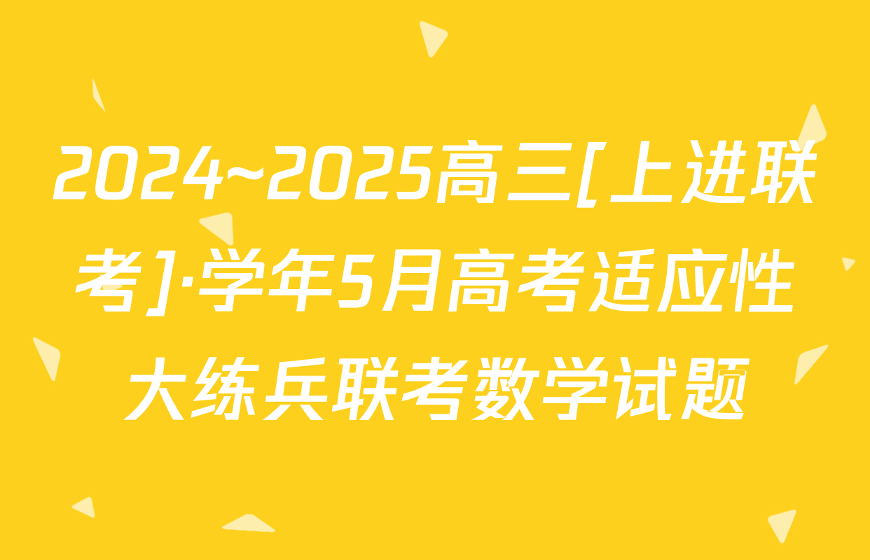 2024~2025高三[上进联考]·学年5月高考适应性大练兵联考数学试题