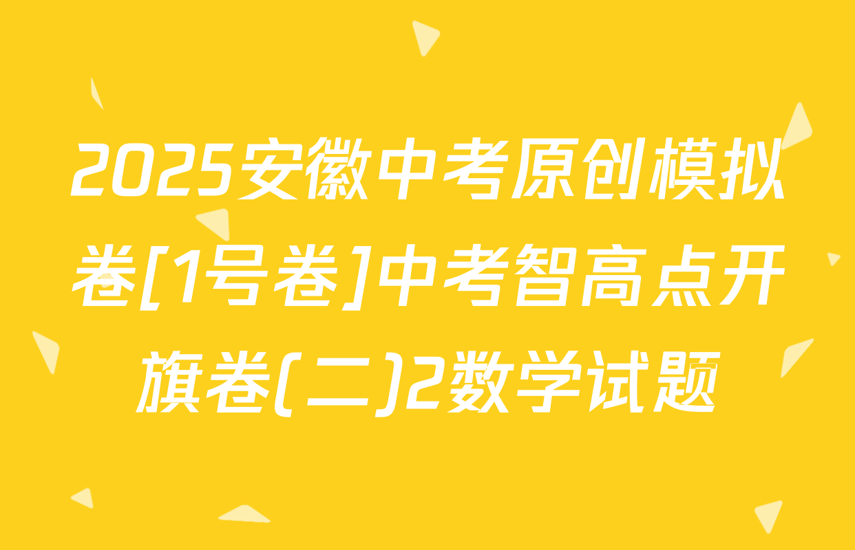 2025安徽中考原创模拟卷[1号卷]中考智高点开旗卷(二)2数学试题