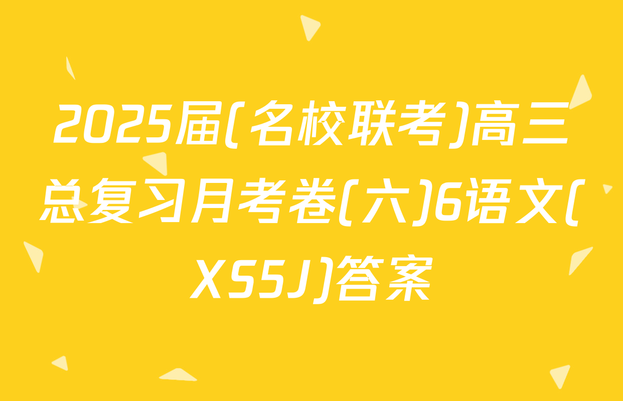 2025届(名校联考)高三总复习月考卷(六)6语文(XS5J)答案