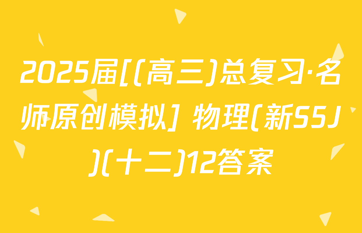 2025届[(高三)总复习·名师原创模拟] 物理(新S5J)(十二)12答案