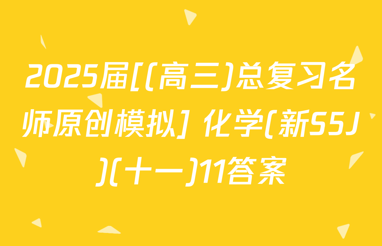 2025届[(高三)总复习名师原创模拟] 化学(新S5J)(十一)11答案