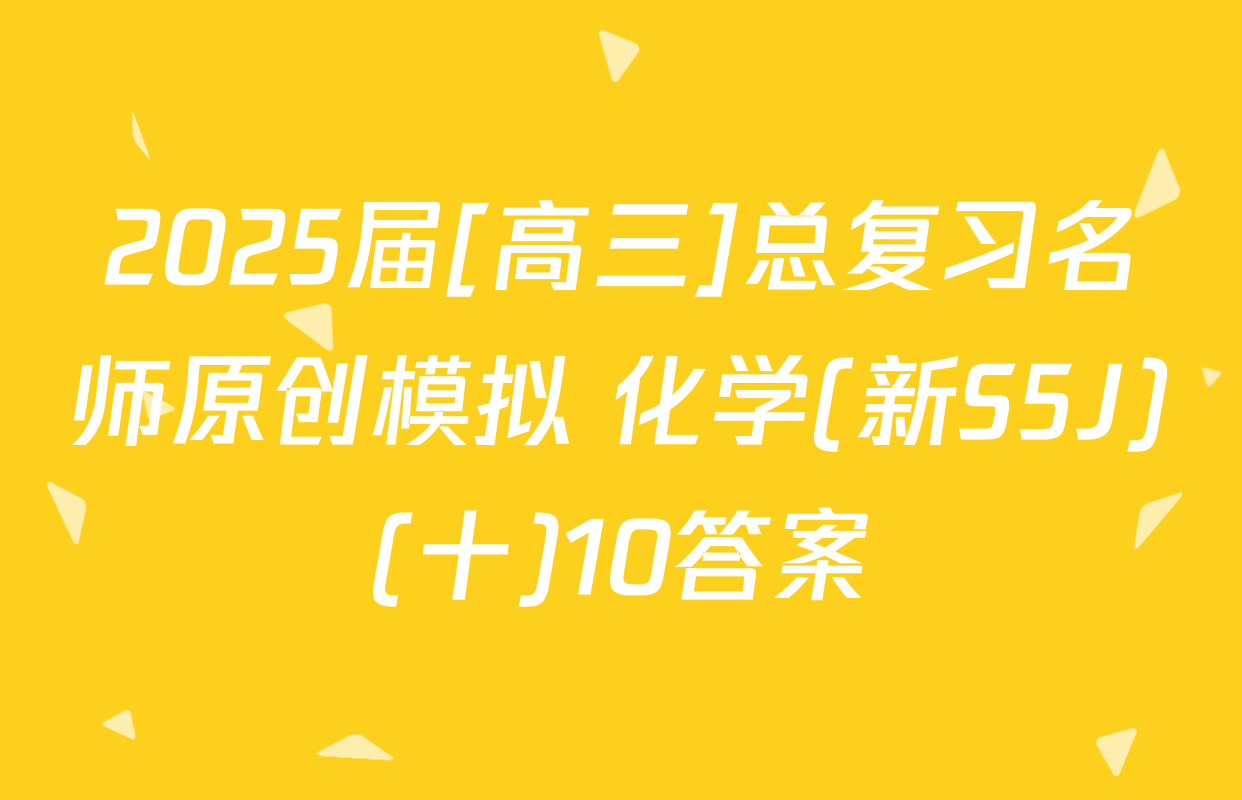 2025届[高三]总复习名师原创模拟 化学(新S5J)(十)10答案
