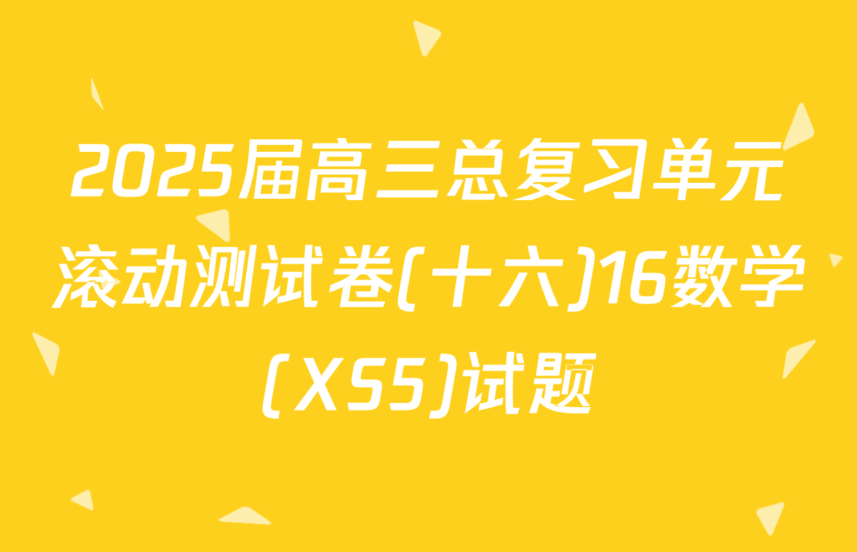 2025届高三总复习单元滚动测试卷(十六)16数学(XS5)试题