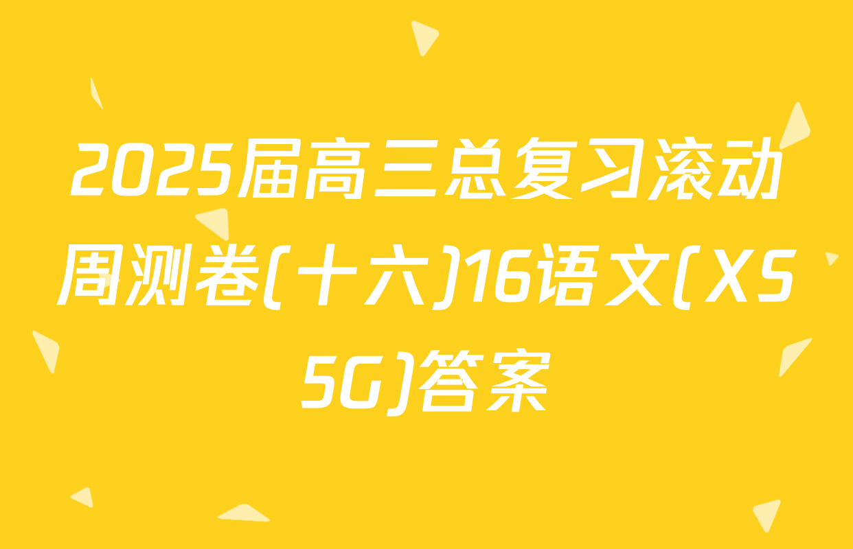 2025届高三总复习滚动周测卷(十六)16语文(XS5G)答案