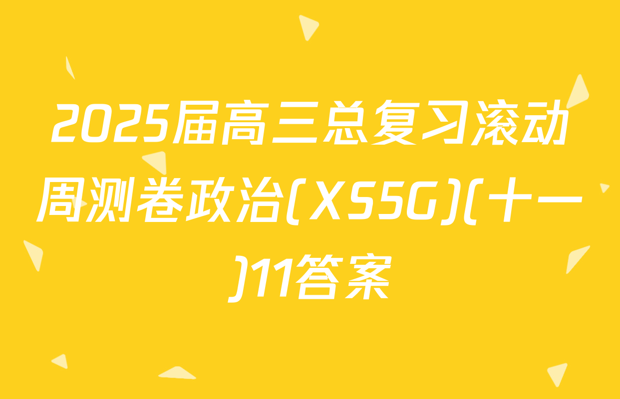 2025届高三总复习滚动周测卷政治(XS5G)(十一)11答案