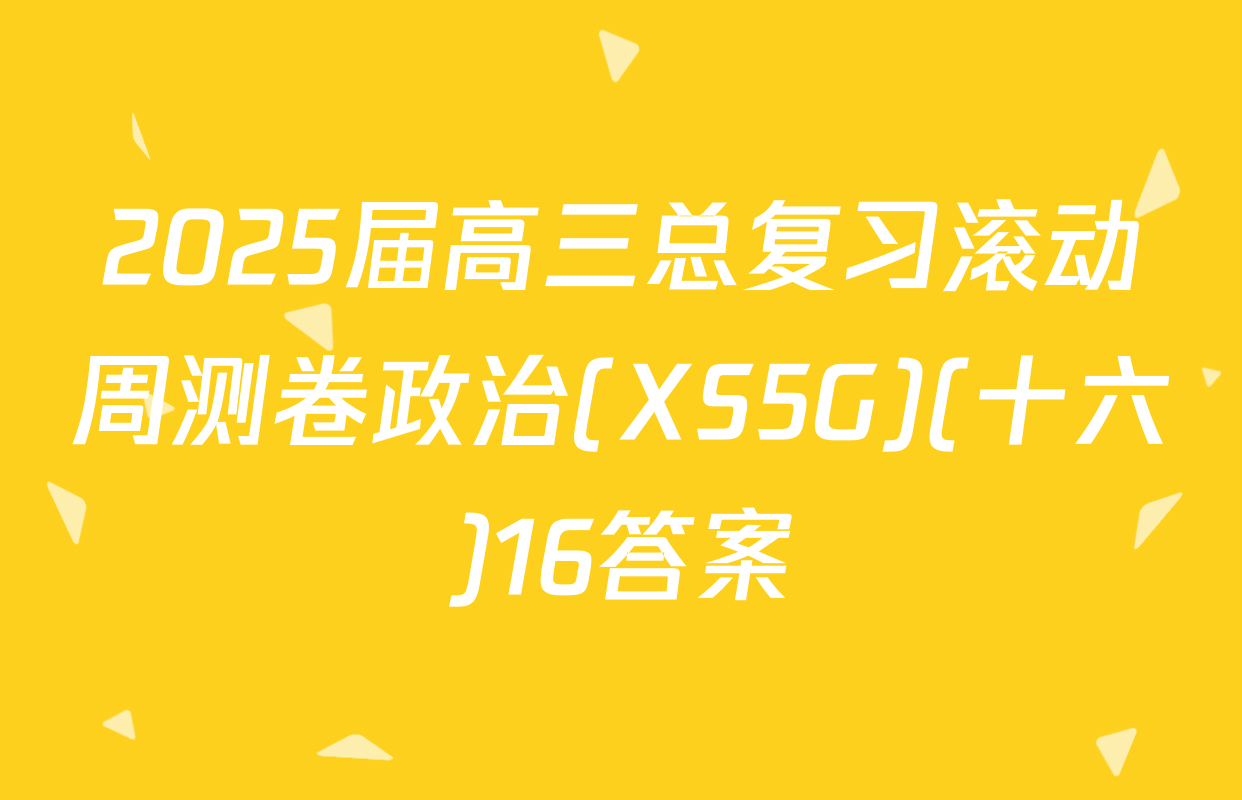 2025届高三总复习滚动周测卷政治(XS5G)(十六)16答案