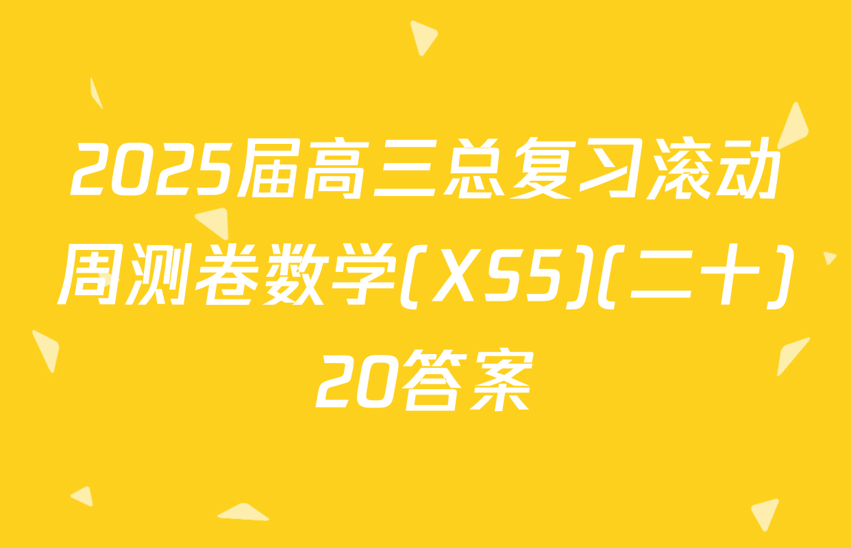 2025届高三总复习滚动周测卷数学(XS5)(二十)20答案