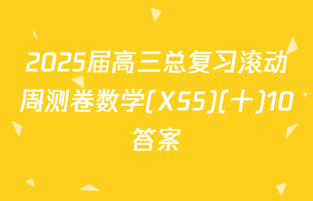 2025届高三总复习滚动周测卷数学(XS5)(十)10答案