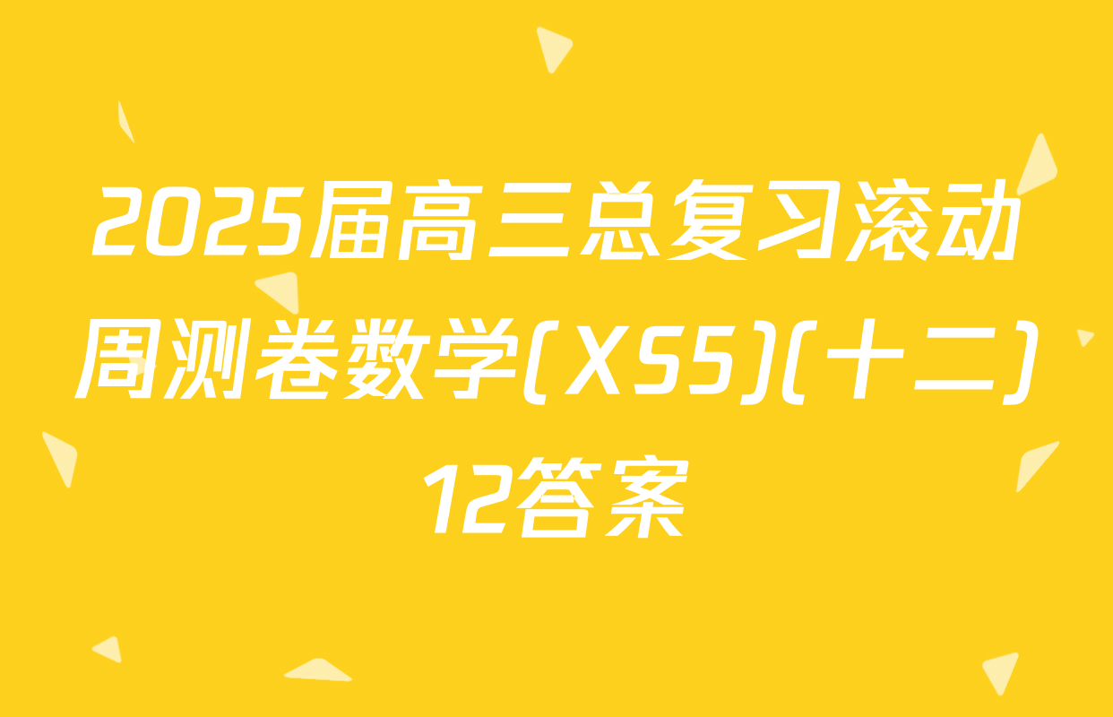 2025届高三总复习滚动周测卷数学(XS5)(十二)12答案