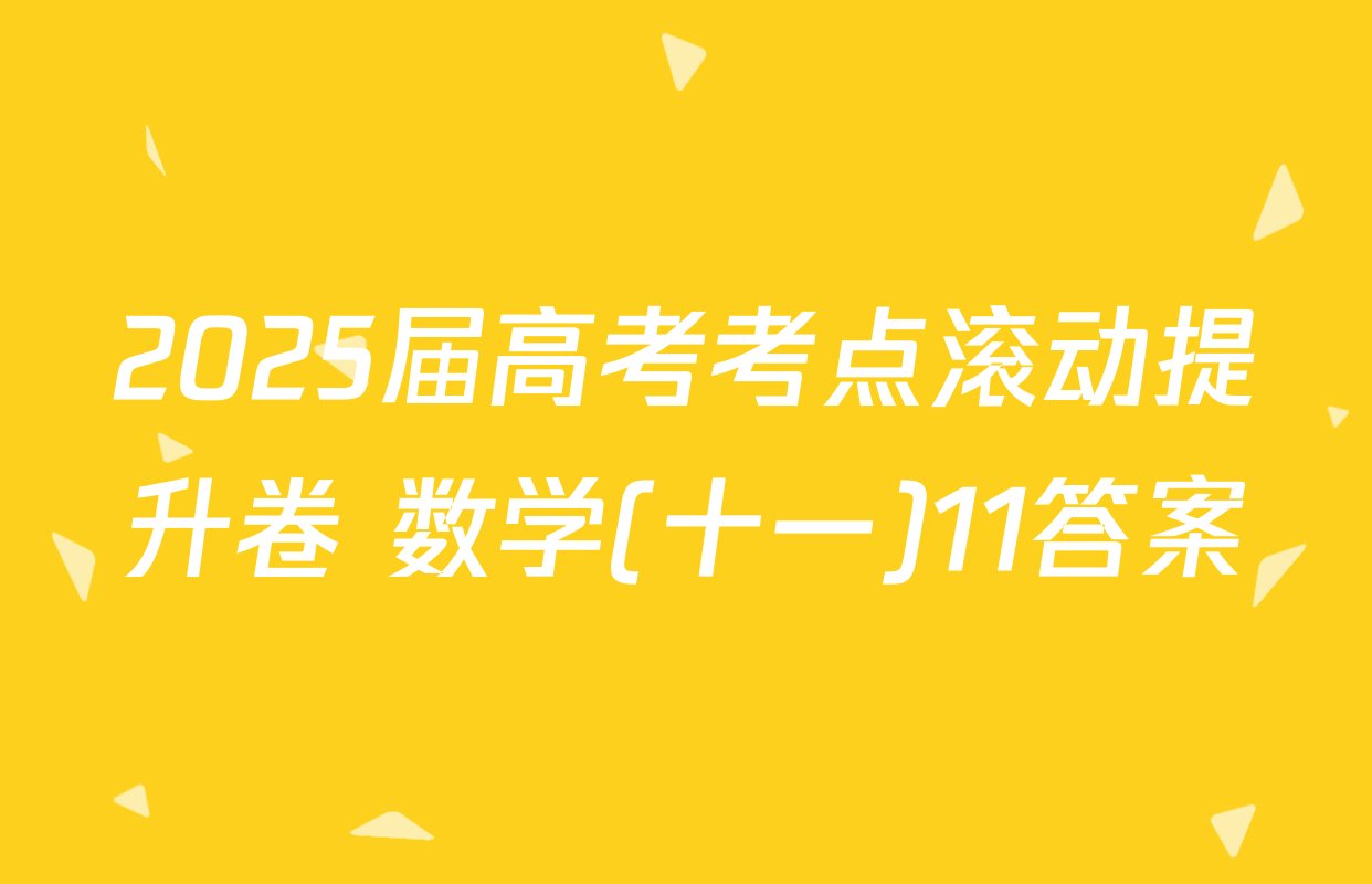 2025届高考考点滚动提升卷 数学(十一)11答案