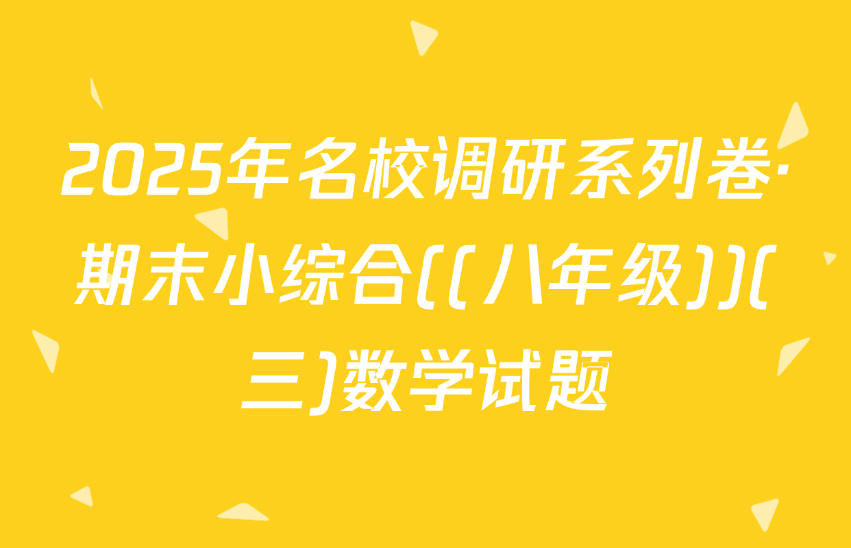 2025年名校调研系列卷·期末小综合((八年级))(三)数学试题