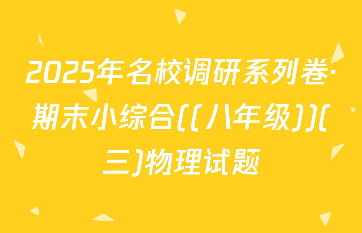 2025年名校调研系列卷·期末小综合((八年级))(三)物理试题