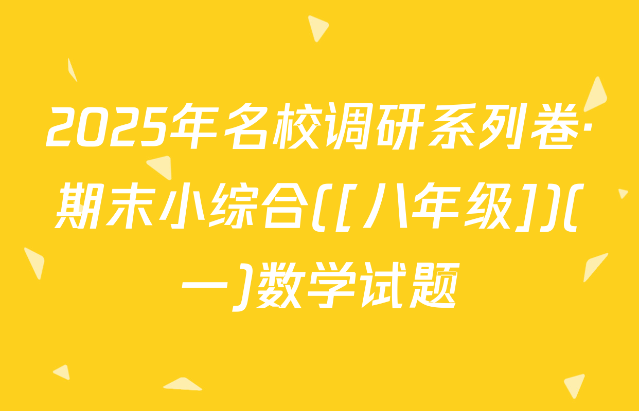 2025年名校调研系列卷·期末小综合([八年级])(一)数学试题