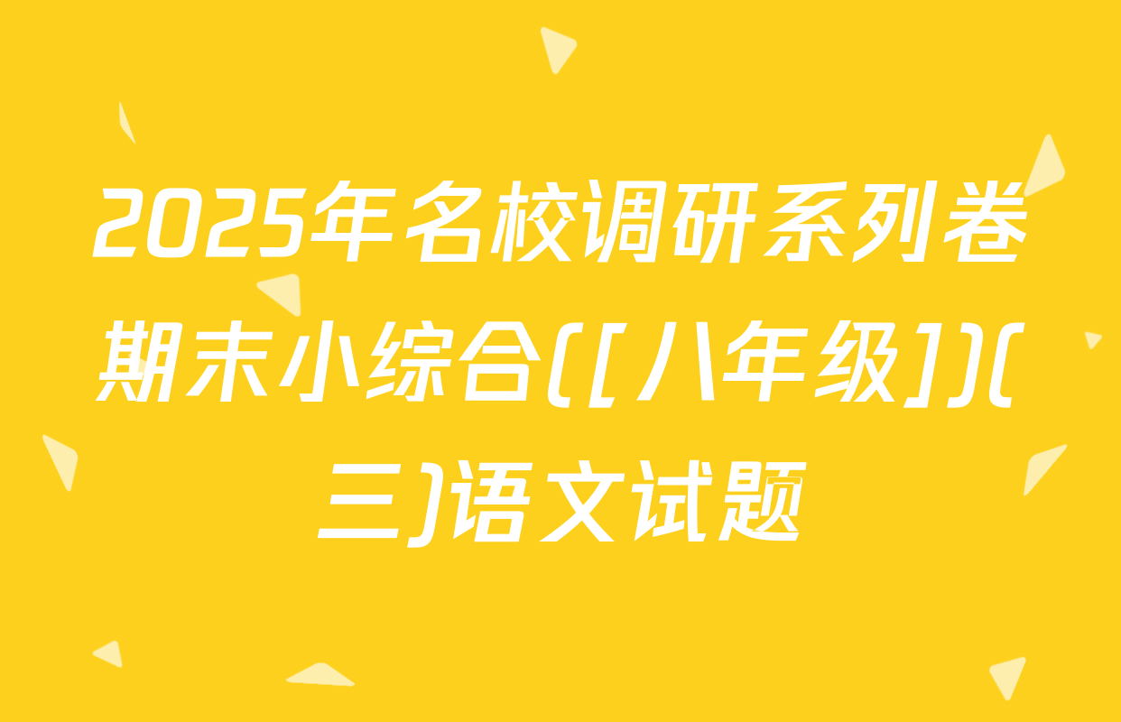 2025年名校调研系列卷期末小综合([八年级])(三)语文试题