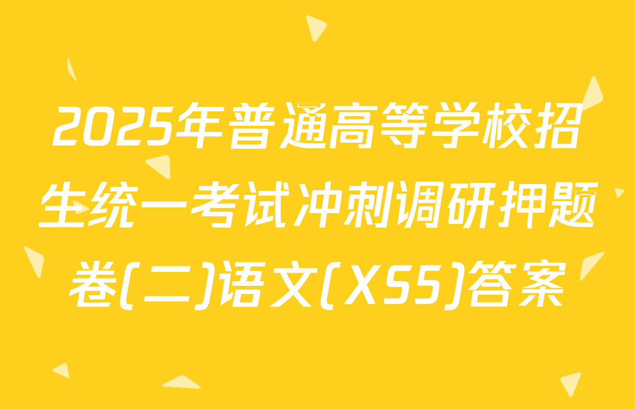 2025年普通高等学校招生统一考试冲刺调研押题卷(二)语文(XS5)答案