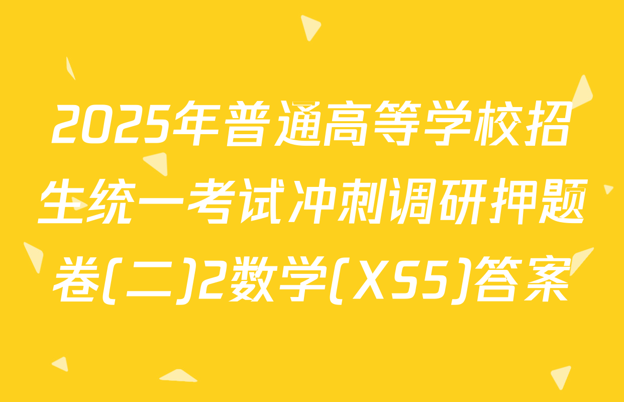 2025年普通高等学校招生统一考试冲刺调研押题卷(二)2数学(XS5)答案
