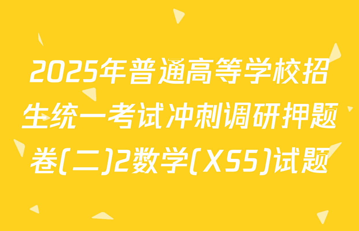 2025年普通高等学校招生统一考试冲刺调研押题卷(二)2数学(XS5)试题